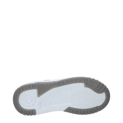 Versace white leather chunky sneakers with gray rubber sole