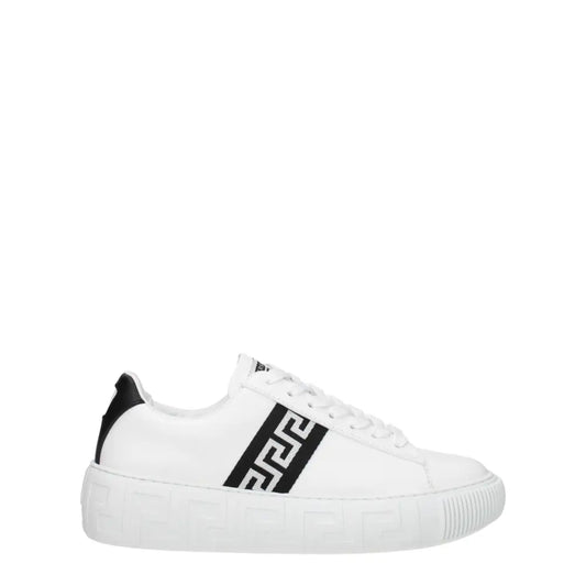 Versace White Leather Low Tops