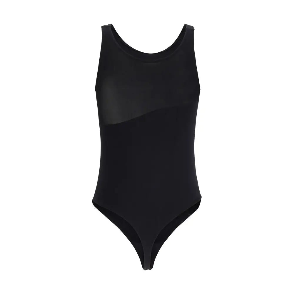 Wolford sorte polyamid bodysuit i sort ærmeløs leotard med glat pasform