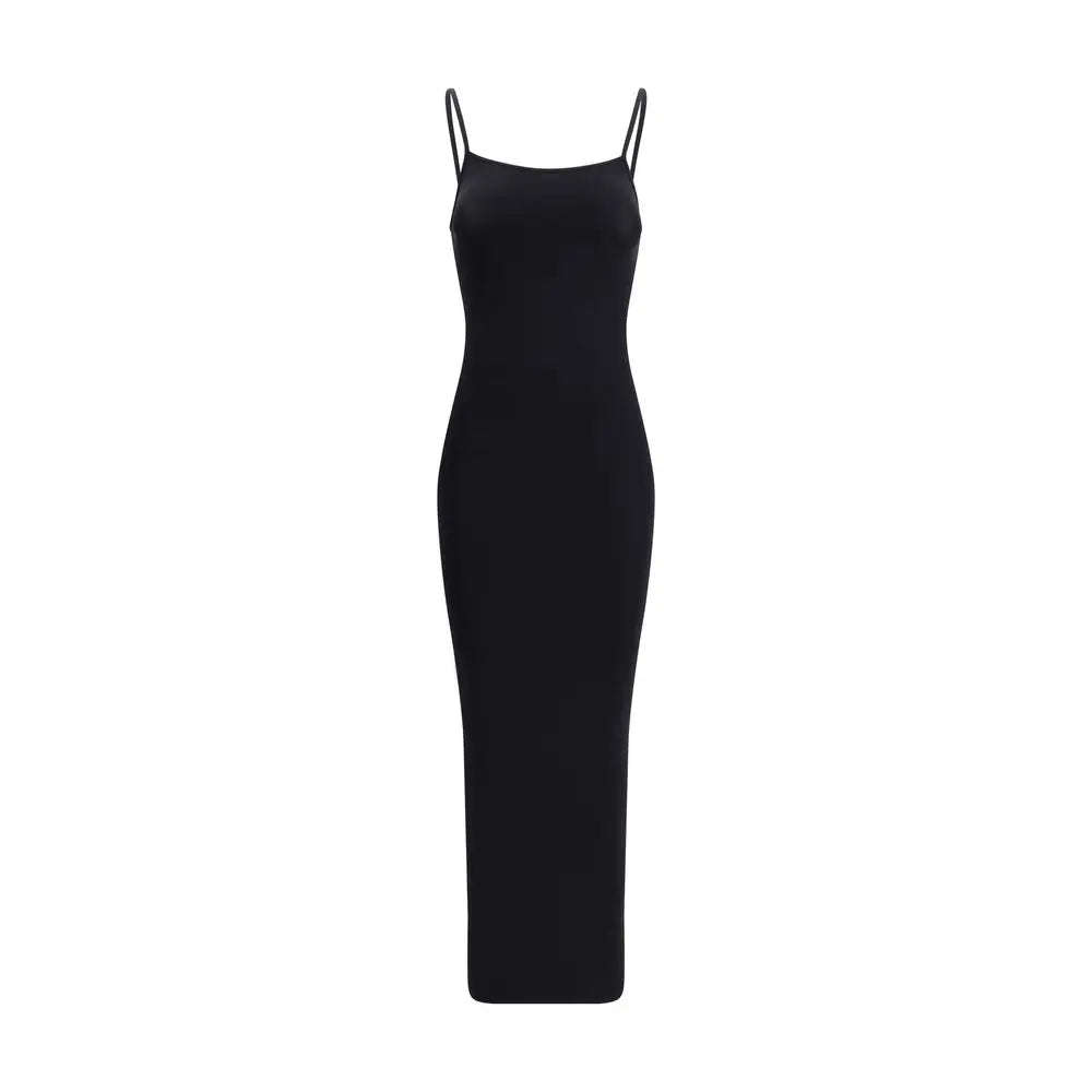 Wolford black polyamide casual dress med spaghetti-striber og slank silhouette