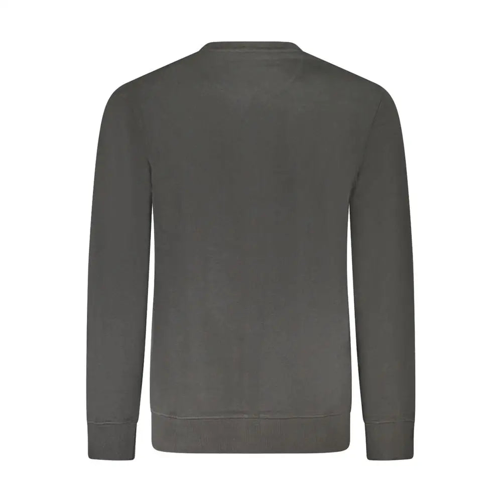 Wrangler black cotton sweater i mørkegrå med lange ærmer og ribkantmanchetter