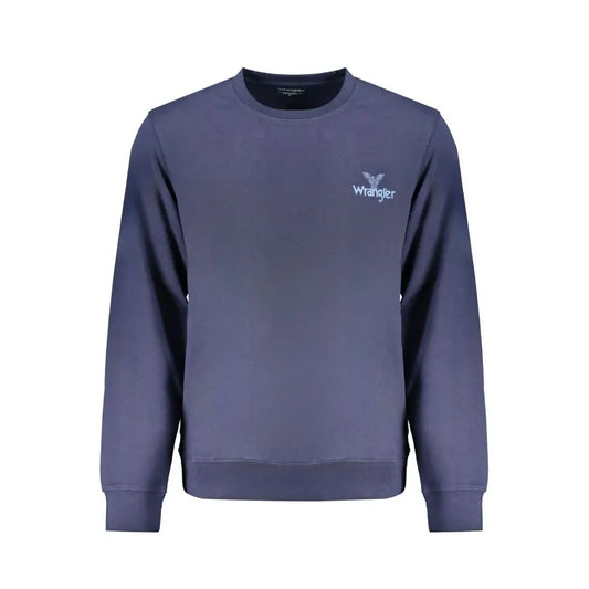 Mørkeblå Wrangler crewneck-sweater med hvid logo, 100% originale brands